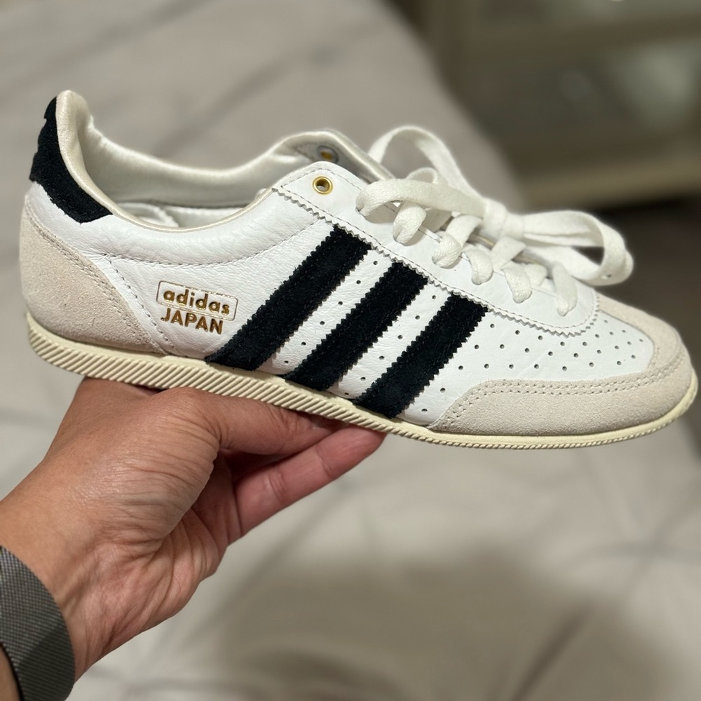Adidas Japan White Sneakers with Black Stripes